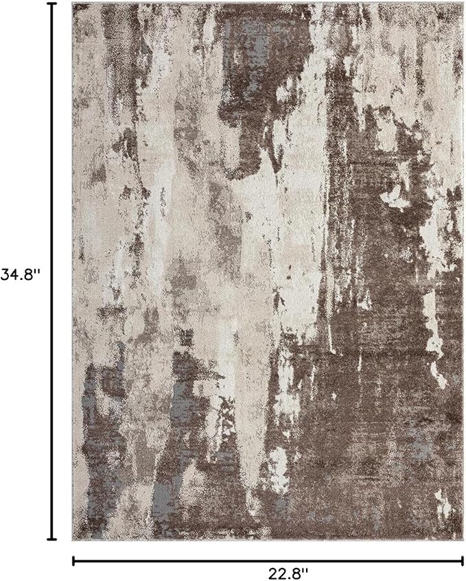 LUXE WEAVERS Euston Collection 7681 Brown 2x3 Modern Abstract Area Rug