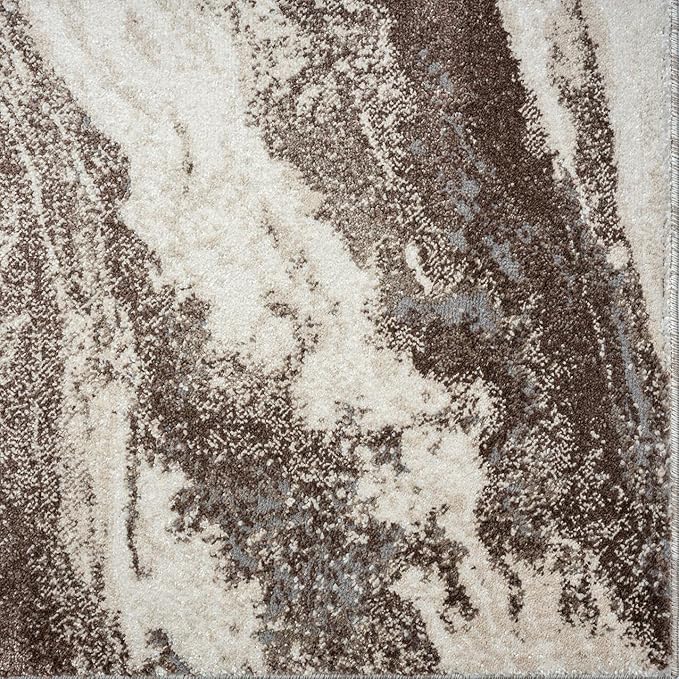 LUXE WEAVERS Lagos Collection 7983 Brown 5x7 Art Deco Geometric Area Rug