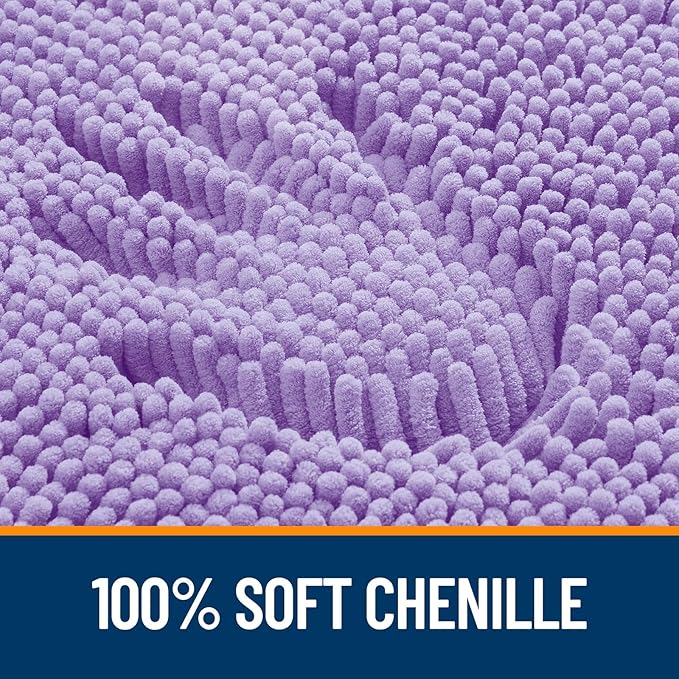 OLANLY Bathroom Rugs 30x20, Extra Soft Absorbent Chenille Bath Rugs, Rubber Backing Quick Dry, Machine Washable Bath Mats for Bathroom Floor, Tub and Shower, Home Decor Accessories, Lavender