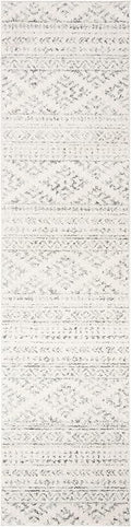 SAFAVIEH Tulum Collection Runner Rug - 2' x 21', Ivory & Grey, Moroccan Boho Tribal Design, Non-Shedding & Easy to Clean, Ideal for Living Room, Hallway, Foyer, Bedroom (TUL272A)