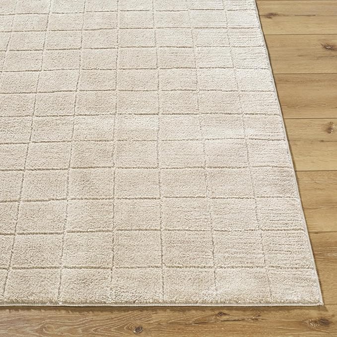 Livabliss x Our PNW Home Cascade Minimalist Grid Area Rug, 2'7" x 7'3", Light Beige