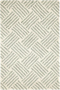 Dash & Albert Layers Desert Sage Hand Hooked Wool Rug, 9.5 X 13.5 Feet, Green Geometric Pattern - Premium Luxury Hotel Quality Soft Breathable Hypoallergenic Machine Washable Easy Care All Season