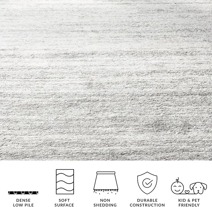SAFAVIEH Adirondack Collection Runner Rug - 2' x 12', Ivory & Silver, Modern Ombre Design, Non Shedding & Easy to Clean, Ideal for Hallway, Foyer, Kitchen, Entryway, Bedroom (ADR113B)