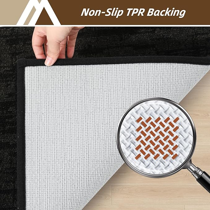 COSY HOMEER Door Mat,Dirt Trapper Entryway Rugs 24"x36",Non Slip Washable Entrance Mats,Absorbent Welcome Mat,Low Profile Dog Door Mats for Front Back Doomats and Wet Shoes,Black