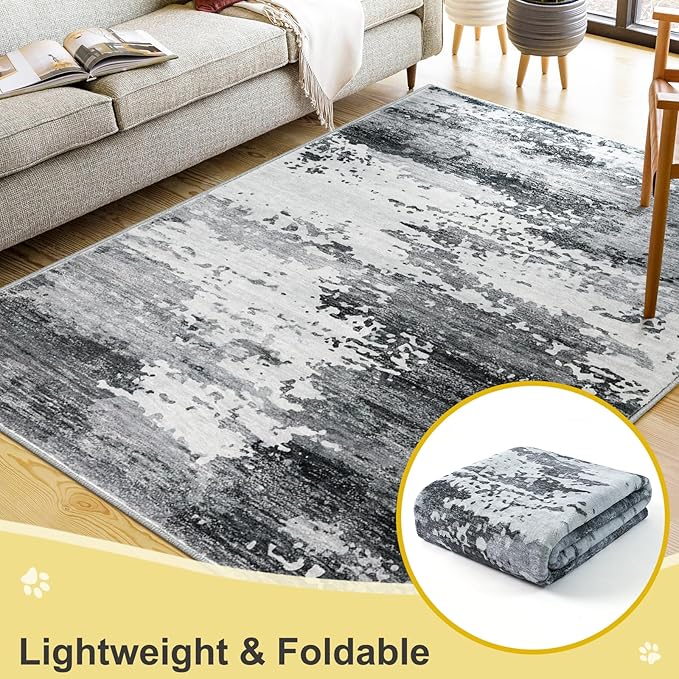 COMSLE Door Mat Soft Absorbent Indoor Front Entryway Rug Machine Washable Entrance Mats for Muddy Paws Non Slip Throw Rugs 24" x 48" Doormat for Inside Foyer Bedroom - Gray