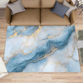 2x3 Abstract Marble Rugs for Entryway - Blue-White-Marble Small Area Rugs, Luxury Stone Pattern Laundry Room Carpet Non Slip Accent Throw Rug for Bathroom Kitchen Sink Front Door
