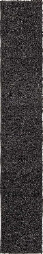 Unique Loom Solo Collection Area Rug - Calabasas (2' 2" x 13' Runner, Charcoal/ Black)