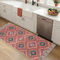 Area Rug 2x5 Rug Machine Washable Non-Slip Low Pile Print Pattern Western Rug for Living Room Bedroom Entryway Tribal Series-Red/Orange