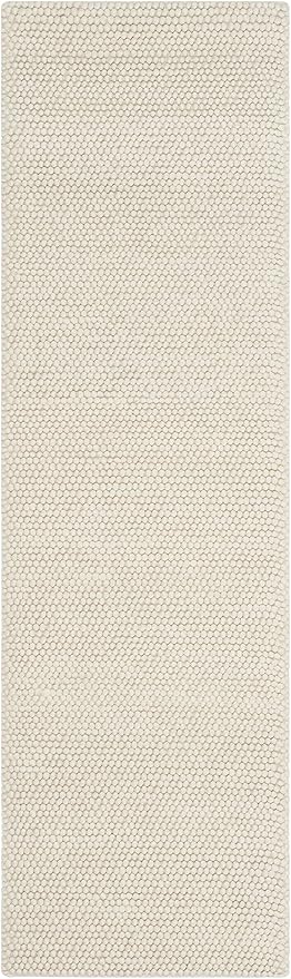 SAFAVIEH Natura Collection Runner Rug - 2'3" x 18', Ivory, Handmade Wool Blend, Textured Design, Ideal for Hallway, Bedroom, Foyer (NAT620A)