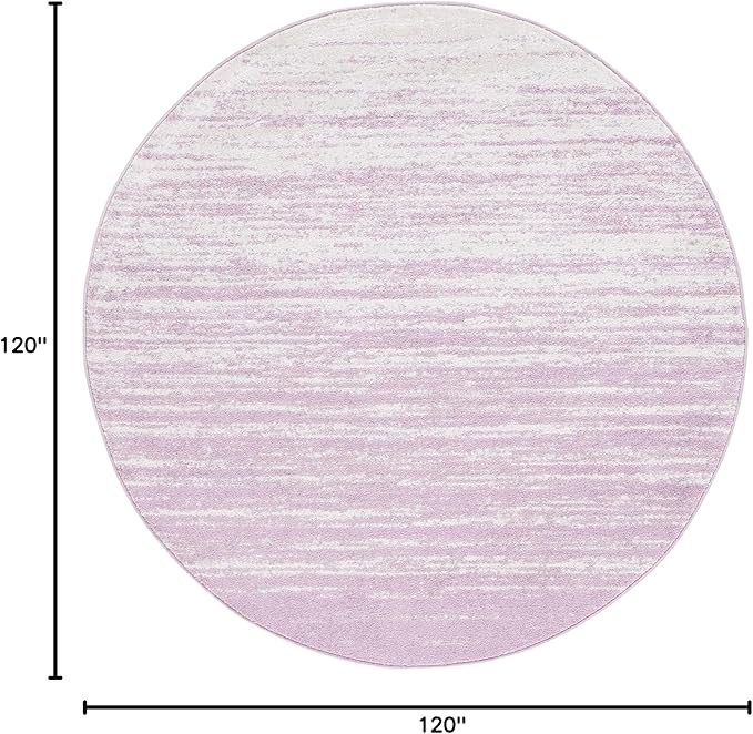 SAFAVIEH Adirondack Collection Area Rug - 10' Round, Cream & Purple, Modern Ombre Design, Non Shedding & Easy to Clean, Ideal for Living Room, Bedroom, Office, Dining Space (ADR113L)