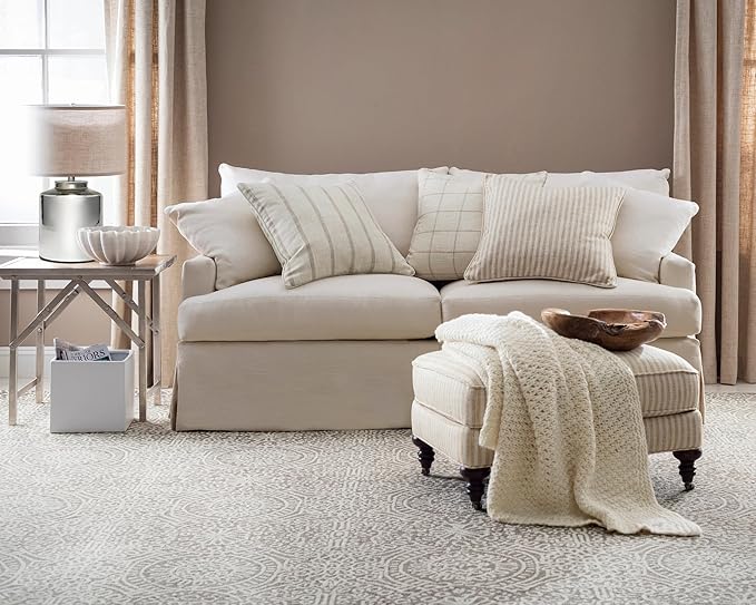 Dash & Albert Temple Taupe Hand Micro Hooked Wool Rug, 3 X 5 Feet, Tan Geometric Pattern