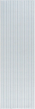 Dash & Albert Lowell Blue Machine Washable Rug, Runner-2.5 X 8 Feet, Blue Graphic Pattern - Premium Luxury Hotel Quality Soft Breathable Hypoallergenic Machine Washable Easy Care All Season