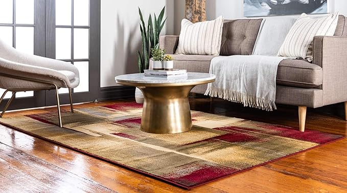 Unique Loom Barista Collection Area Rug - Timor (2' 2" x 3' 1" Rectangle, Multi/ Red)