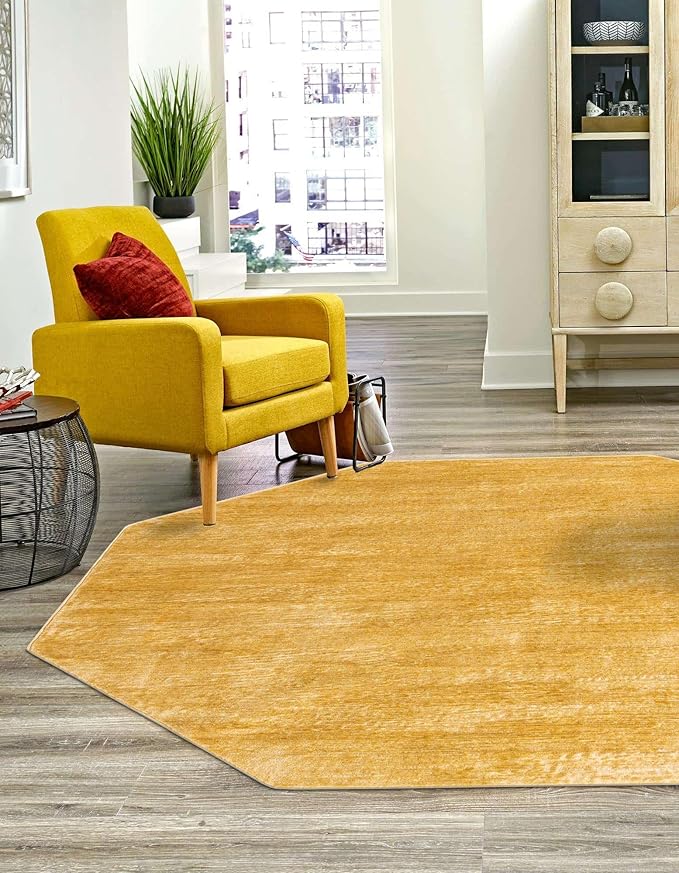 Unique Loom Finsbury Collection Area Rug - Kate (7' 10" Octagon, Yellow)