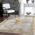GLORY RUGS Area Rugs Marble 2x3 Cream Gold Carpet Modern Abstract Rug Living Room Dining Bedroom Rug