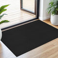 Small Braided Rugs 2x3 Ft Area Rugs for Entryway Boho Washable Rug Non Slip Rubber Backed Throw Rugs Cotton Woven Door Mat Indoor Entrance Front Door Rugs for Foyer Kitchen, Black/Grey