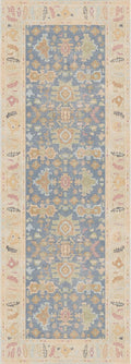 Kuden 2'6"x7' Runner Rug, Machine Washable Area Rug with Non-Slip Backing, Vintage Style, Soft, Easy Clean, Low Pile Rug for Hallway, Entryway, Kitchen, Bedroom