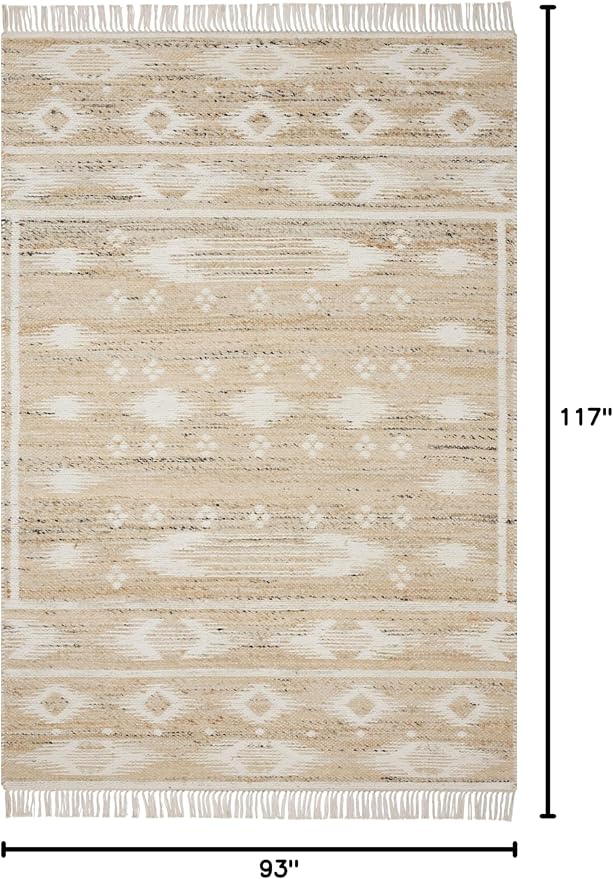 Loloi Angela Rose Rivers Collection RIV-04 Natural/Ivory 7'-9" x 9'-9" Reversible Area Rug