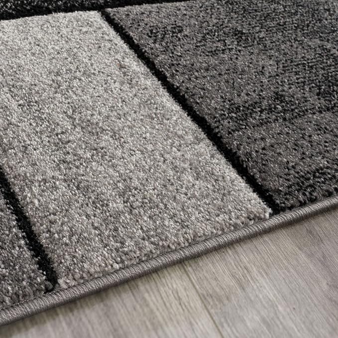 Paco Home Area Rug Modern Geometric Pattern in Grey White, Size: 2'8" x 4'11"