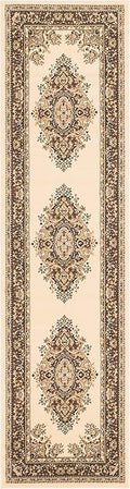 Unique Loom Reza Collection Traditional Persian Style Area Rug, 2 ft 7 in x 10 ft, Ivory/Brown