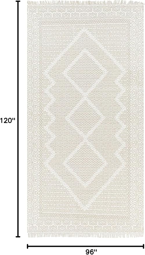 Mark&Day Wool Rugs, 8x10 Nishnabotny Cottage Medium Beige Area Rug, Beige Carpet for Living Room, Bedroom or Kitchen (8' x 10')