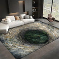 3D Hole Area Rug for Bedroom, 4x6ft, Visual Illusion Stone Cave Trap Design Home Decorative Rugs, Breathable Anti Skid Dirty Resistant Washable Soft Large Carpets for Family Indoor