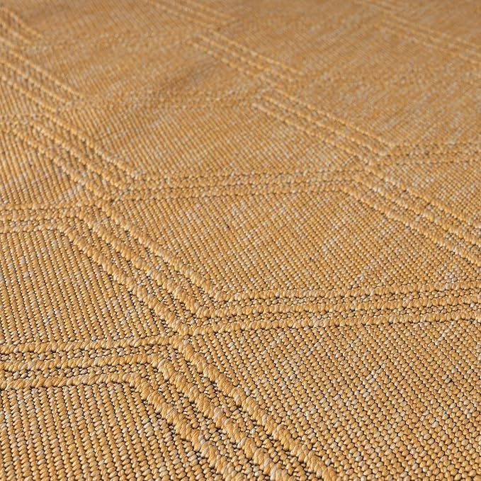 LUXE WEAVERS Modern Farmhouse Yellow 6x9 Washable Area Rug, Anti-Slip Diamond Pattern Carpet