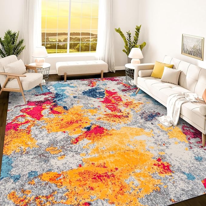 Istana 9x12 Area Rug - Multi Colors 9 x 12 Area Rugs for Living Room - Foldable 9x12 Rugs for Bedroom/Living Room Rug - Stain Resistant Washable Rugs - Eco-Friendly Area Rugs