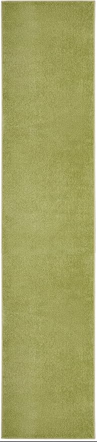 Nourison Home Nourison Essentials Green 2'2" x 16' Area Rug - Easy Clean, Non Shedding, Bed Room, Living Room, Dining Room, Kitchen (16' Runner)
