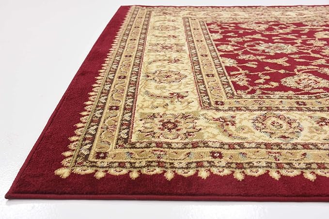Unique Loom Voyage Collection Traditional Oriental Classic Intricate Design Area Rug (6' 0 x 6' 0 Square, Terracotta/Ivory)