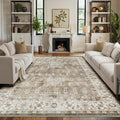 LUMI 8x12 Washable Area Rug for Living Room, Ultra Soft Traditional Vintage Rugs Non Slip with Rubber Backing, Low Profile, High Traffic, Stain Resistant Carpets, Ideal for Bedroom, Dining Room