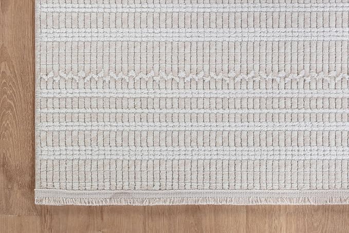 Modern Indoor Rug Stripe 2x7 Area Rugs for Living Room Luxury Kitchen Bedroom Durable Soft Geometric Durable Low and High Pile Stain Resistant Non Shedding Area Carpet 2x7