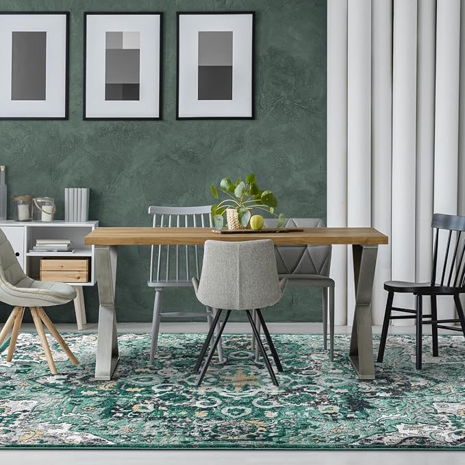 LUXE WEAVERS Moroccan Green 5x7 Medallion Area Rug for Living Rooms
