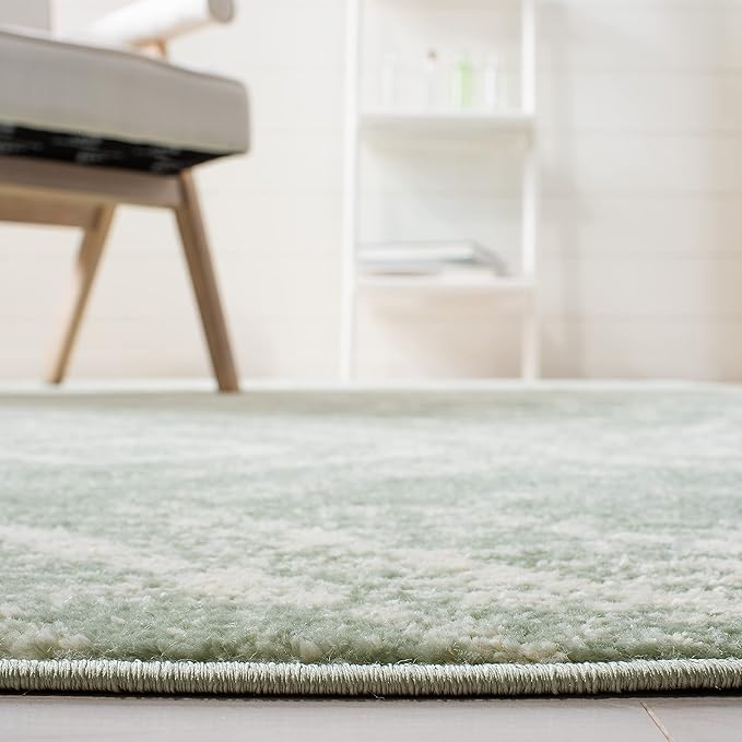 SAFAVIEH Adirondack Collection Area Rug - 10' x 14', Ivory & Green, Modern Diamond Distressed Design, Ideal for High Traffic Areas in Living Room, Bedroom, Dining (ADR131Y-10)