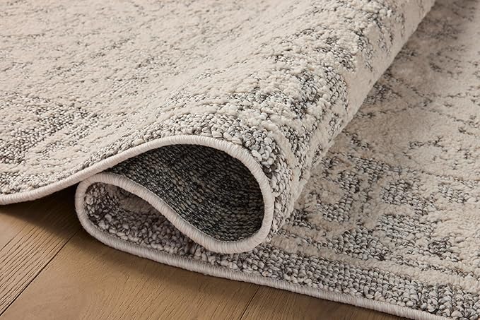 Loloi Magnolia Home by Joanna Gaines Gigi Collection GIG-02 Ivory/Stone 6'-7" x 9'-2" Area Rug