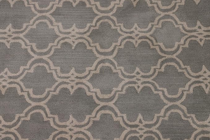 Modern Collection 5 x 8 Trellis Area Rug, All-Over/Geometric Wool Carpet for Home Décor, Living Room, Dining Room, and Bedroom