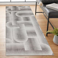 ReaLife Rugs Machine Washable Area Rug Runner - Living Room Bedroom Bathroom Kitchen Entryway Office - Non-Slip Baking Low Pile Stain Resistant Premium - Modern Geometric - Lyra - Beige 2'6" x 6'