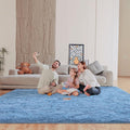 Blue 8x10 Area Rugs for Living Room Bedroom, Fluffy Large Rug Soft Shag Non-Slip Carpet for Kids Boys and Girls Room Dorm Home Decor (8ft x 10ft)