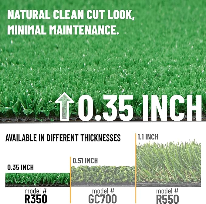 Ottomanson Artificial Grass Turf 2'7" x 51' Indoor Outdoor Faux Grass Rug with Drainage Holes, Customizable with Extra Long Size Options, Perfect for Patio Lawn Balcony Weddings Photoshoot Backdrop
