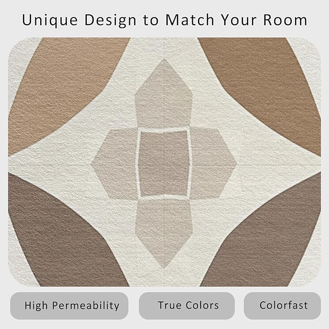 Geometric Rug, Washable 5x8 Rug for Living Room, Modern Abstract Patterned Indoor Carpet, Geometric Decor for Home, Bedroom, Soft Non Slip Thin Design FER89