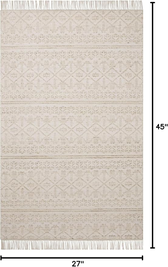 Loloi Angela Rose Rivers Collection RIV-03 Sand/Ivory 2'-3" x 3'-9" Reversible Accent Rug