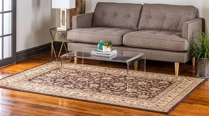Unique Loom Voyage Collection Traditional Oriental Classic Intricate Design Area Rug (9' 0 x 12' 0 Rectangular, Brown/Ivory)