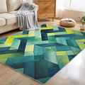 3x5 Geometric Zigzag Rugs for Bedroom Decor, Washable Green Chevron Pattern Area Rug, Living Room Home Decoration, Non Slip Soft Thin, Modern Abstract Geometry Decor Carpet PF-P 49