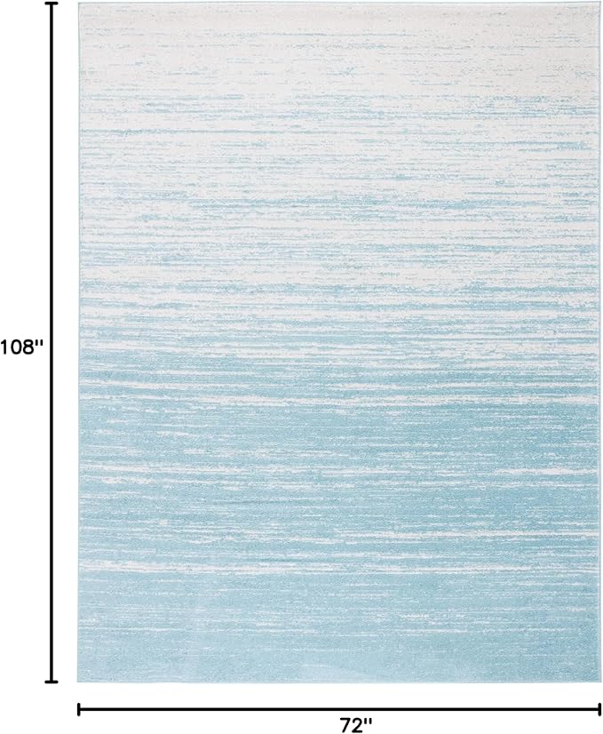 SAFAVIEH Area Rug 6x9 - Adirondack Collection - Aqua & Ivory, Modern Ombre Design, Non Shedding & Easy to Clean, Ideal for Living Room, Bedroom, Office, Dining Space (ADR113J)