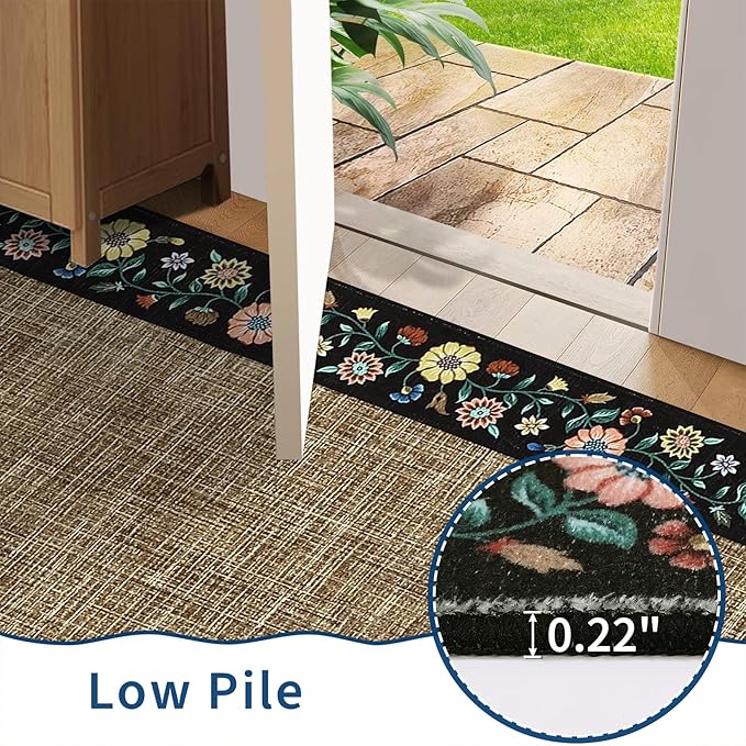 GarveeHome 10x13 Machine Washable Rugs for Living Room Large Area Rug Modern Floral Indoor Accent Carpet Low Pile Carpet Soft Throw Aesthetic Floor Cover for Bedroom Laundry Dining Room, Brown