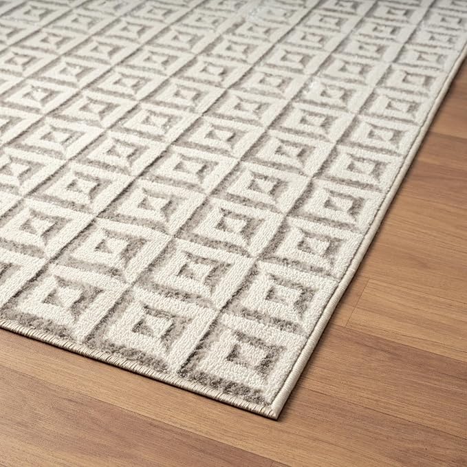 LUXE WEAVERS Geometric Greek Pattern Area Rug, Gray, 8'X10'