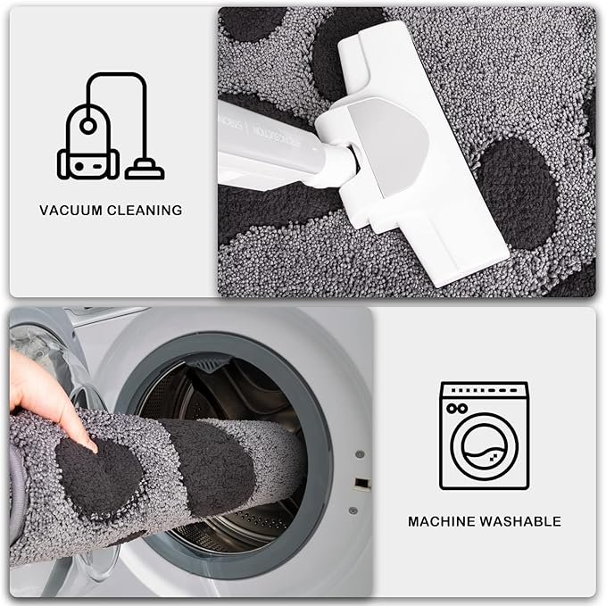PURRUGS Dirt Trapping Door Mat 32" x 70", Non-Skid/Slip Machine Washable Microfiber Entryway Rug, Dog Doormat, Super Absorbent Welcome Mat for Muddy Wet Shoes and Paws, Grey
