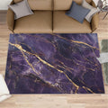3x6 Abstract Marble Bedroom Rug Under Bed - Purple-Marble Kids Room Rugs, Luxury Stone Pattern Bedroom Runner Rug Soft Washable for Living Room Kitchen