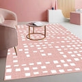 Boho Chic White and Pink Geometric Texture Rug for Living Room Dining Room Bedroom Nursery Room Large Non Slip Washable Indoor Carpet Soft Low Pile Kitchen Entryway Runner Mat 6x8