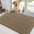 OLANLY Dog Door Mat for Muddy Paws 35x24, Absorbs Moisture and Dirt, Absorbent Non-Slip Washable Doormat, Quick Dry Chenille Mud Mat for Dogs, Entry Indoor Entryway Carpet for Inside Floor, Tan